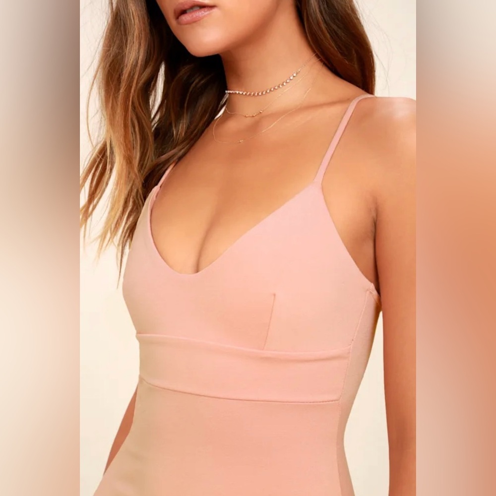 Lulus New With Tags Blush Pink Don’t Tell ‘Em Bodycon Midi Dress Size S - Picture 3 of 14